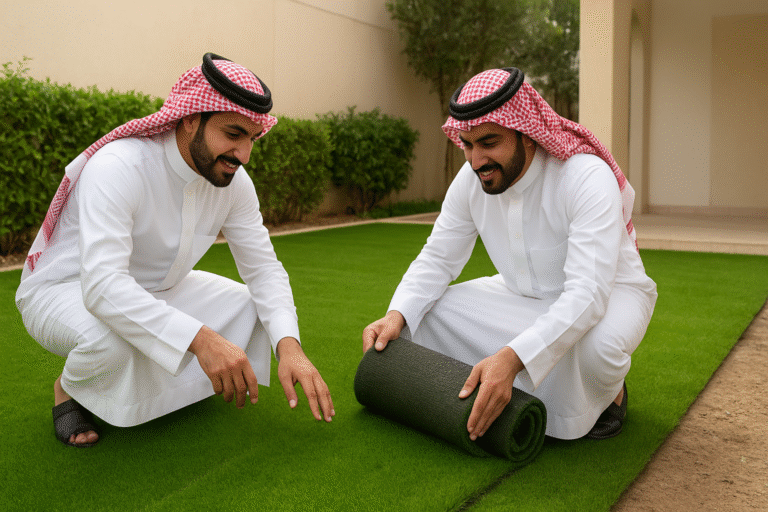 تركيب عشب صناعي