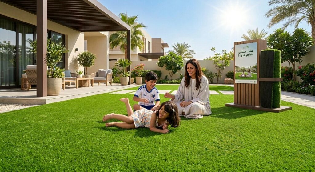 عشب صناعي مقاوم للحرارة الشمس